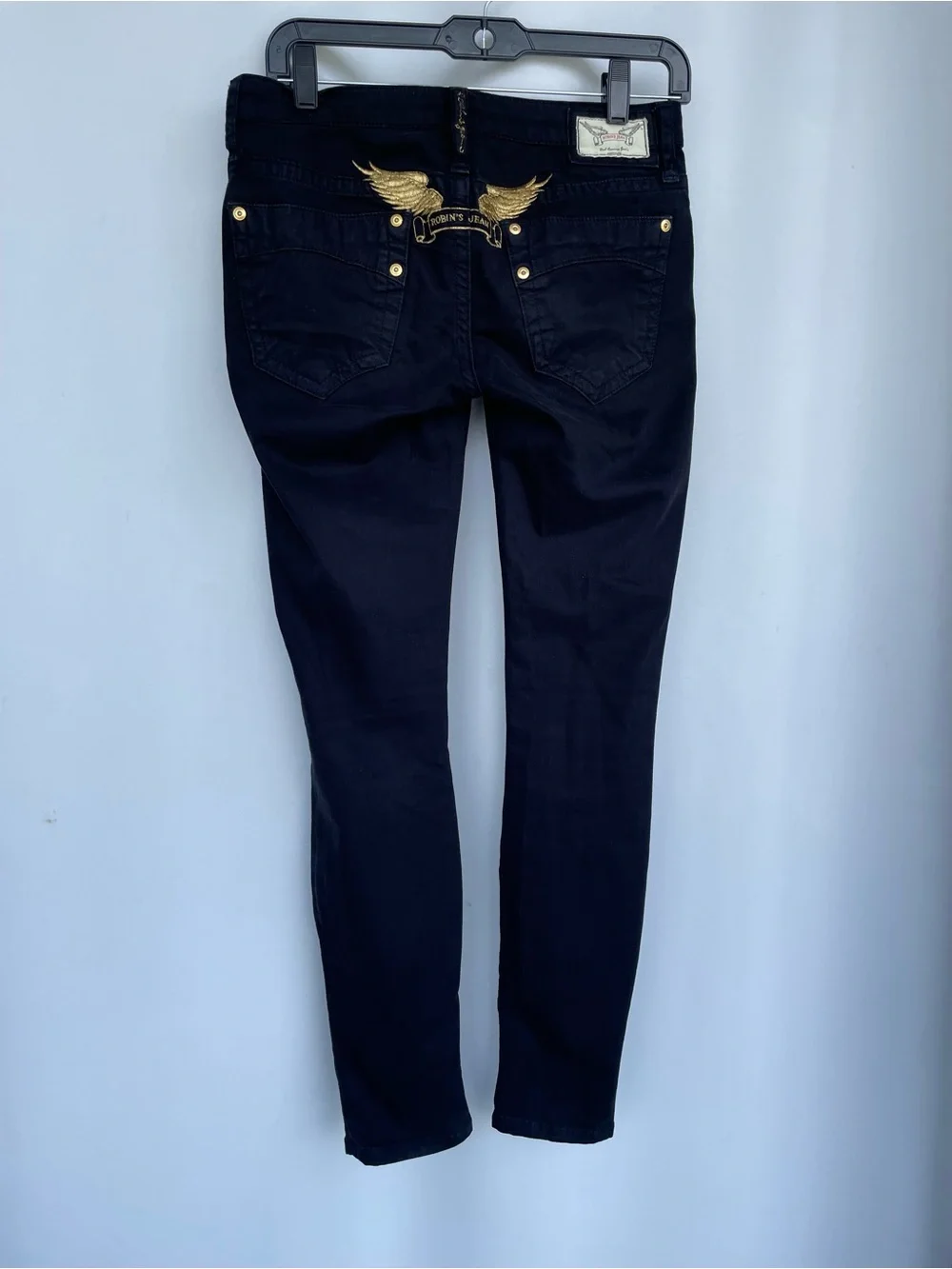 Robin's Jean Women's Black Skinny Jeans with Gold Hardware